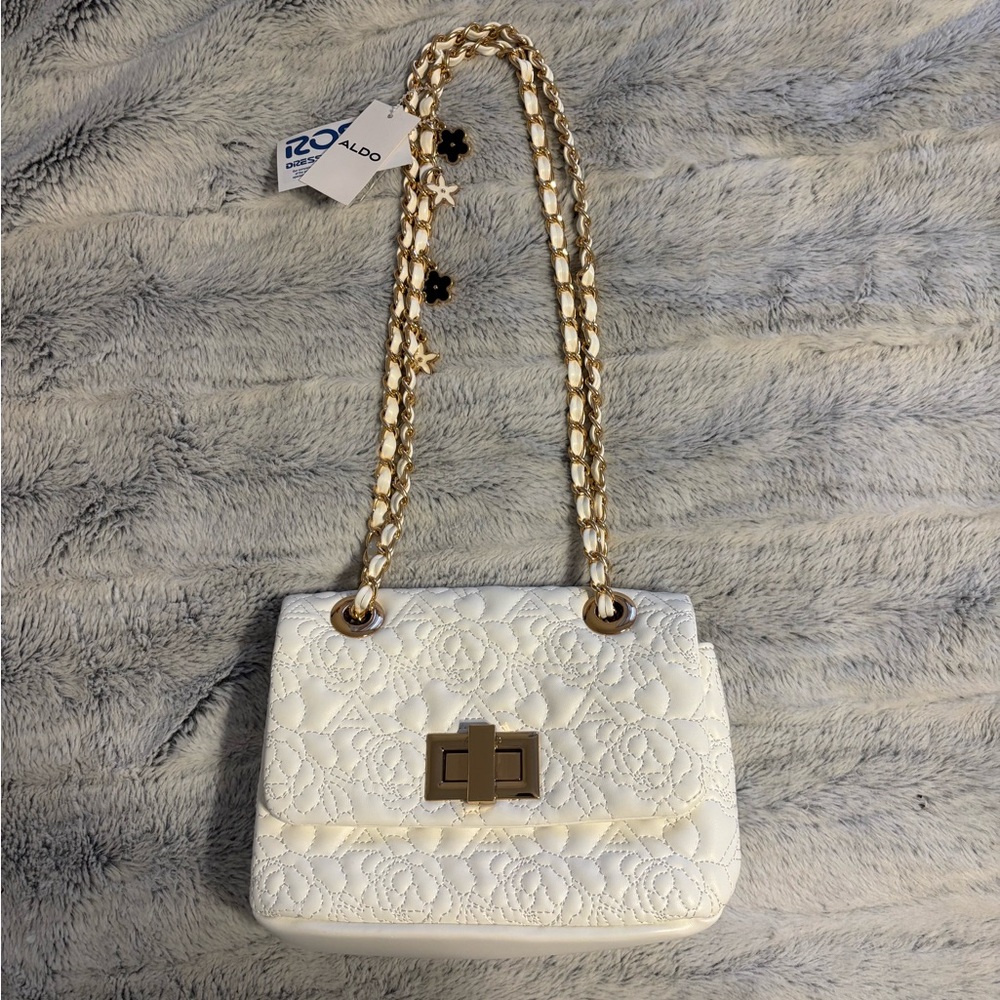 Aldo Quilted Shoulder Bag with Gold Chain